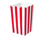Opakowanie Pudełko na popcorn czerwono-białe paski 4szt