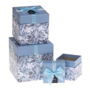 Opakowanie Pudełko prezentowe 3szt z kokardą Kwiaty