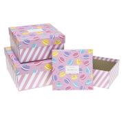 Opakowanie Pudełko prezentowe dziecięce 3szt różowy ROZETTE
