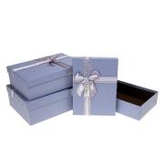 Opakowanie Pudełko prezentowe z kokardą 3szt nieb ROZETTE