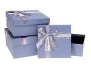 Opakowanie Pudełko prezentowe z kokardą 3szt nieb ROZETTE
