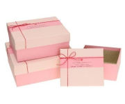 Opakowanie Pudełko prostokątne 3szt różowy ROZETTE