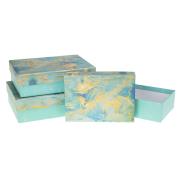 Opakowanie Pudełko prostokątne z kokardą 3szt marmur ROZETTE