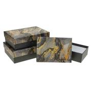 Opakowanie Pudełko prostokątne z kokardą 3szt marmur ROZETTE