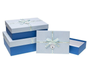 Opakowanie Pudełko prostokątne z kokardą 3szt ROZETTE