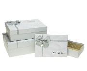 Opakowanie Pudełko prostokątne z kokardą 3szt ROZETTE