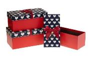 Opakowanie Pudełko prostokątne z kokardą 3szt ROZETTE
