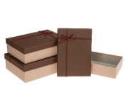 Opakowanie Pudełko prostokątne z kokardą 3szt ROZETTE