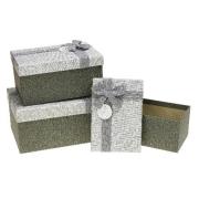 Opakowanie Pudełko prostokątne z kokardą 3szt szary ROZETTE