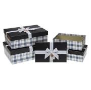 Opakowanie Pudełko prostokątne z kokardą 4szt krata ROZETTE