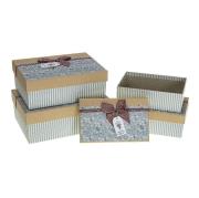 Opakowanie Pudełko prostokątne z kokardą 4szt paski ROZETTE