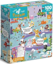 Puzzle 100 Look&Find Kocie kafejka. Wydawca: Dodo. Dadada.pl Opakowanie Puzzle 100 Look&Find Kocie kafejka