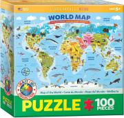 Opakowanie Puzzle 100 Mapa Świata (XXL)