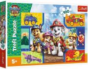 Opakowanie Puzzle 100 Psiaki i dinozaury TREFL