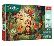 Opakowanie Puzzle 100 Rodzina Treflików Małpki i przyjaci