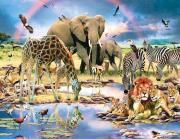 Opakowanie Puzzle 1000 Afrykańskie zwierzęta przy wodopoju
