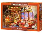 Opakowanie Puzzle 1000 Christmas Evening With Pets CASTOR