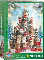 Opakowanie Puzzle 1000 Christmas Tree Cats  6000-6072