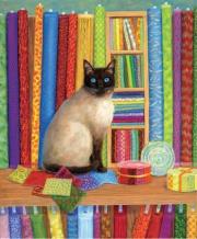 Opakowanie Puzzle 1000 Kot pośród pościeli, Linda Elliott