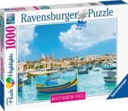 Puzzle 1000 Śródziemnomorska Malta. Wydawca: Ravensburger. Dadada.pl Opakowanie Puzzle 1000 Śródziemnomorska Malta