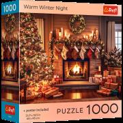 Puzzle 1000 USA Collection: Warm Winter Night. Wydawca: Trefl. Dadada.pl Opakowanie Puzzle 1000 USA Collection: Warm Winter Night
