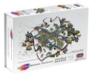 Opakowanie Puzzle 112 drewniane kolorowe Dwupłatowiec