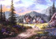 Opakowanie Puzzle 1500 Dom pośród wzgórz, Dennis Lewan