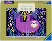 Opakowanie Puzzle 2D 100 Purple Sloth Smile