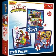 Puzzle 3 w 1 Spidey, Przygody Spidey'a i przyjaciół. Wydawca: Trefl. Dadada.pl Opakowanie Puzzle 3 w 1 Spidey, Przygody Spidey'a i przyjaciół