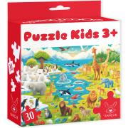 Puzzle 30 Kids Dzikie Zwierzęta 3+. Wydawca: Kangur. Dadada.pl Opakowanie Puzzle 30 Kids Dzikie Zwierzęta 3+