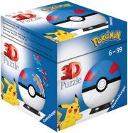 Opakowanie Puzzle 3D 54 Kula Pokemon niebieska