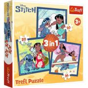 Puzzle 3w1 Czas ze Stitchem 34896. Wydawca: Trefl PAP. Dadada.pl Opakowanie Puzzle 3w1 Czas ze Stitchem 34896