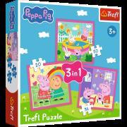 Puzzle 3w1 Peppa i przyjaciele 34873. Wydawca: Trefl PAP. Dadada.pl Opakowanie Puzzle 3w1 Peppa i przyjaciele 34873