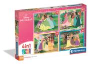 Opakowanie PUZZLE 4 w 1 SUPER KOLOR Disney Princess
