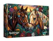 Opakowanie Puzzle 400 Flamingo - Kwiecisty galop TREFL
