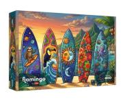 Opakowanie Puzzle 400 Flamingo -Letnia przygoda na fali TREFL