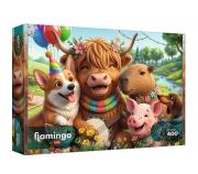 Opakowanie Puzzle 400 Flamingo - Urodzinowa ekipa TREFL