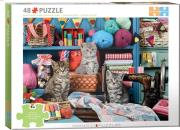 Opakowanie Puzzle 48 Kittens in the Sewing Room by Greg Cuddiford 6748-6020