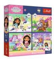 Opakowanie Puzzle 4w1 Koci Domek Gabi + plakat TREFL