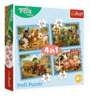 Opakowanie Puzzle 4w1 Rodzina Treflików Rodzinny spacer TREFL