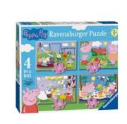 Puzzle 4w1 Świnka Peppa. Wydawca: Ravensburger. Dadada.pl Opakowanie Puzzle 4w1 Świnka Peppa