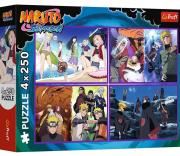 Opakowanie Puzzle 4x250 Przygody Naruto Uzumaki TREFL