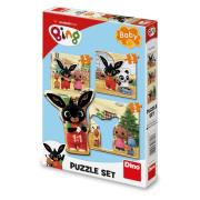 Puzzle Baby 3w1 Królik Bing 3, 4 i 5el. Wydawca: Dino Toys. Dadada.pl Opakowanie Puzzle Baby 3w1 Królik Bing 3, 4 i 5el
