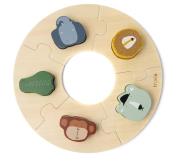 Puzzle drewniane okrągłe ze zwierzątkami. Wydawca: Trixie Baby. Dadada.pl Opakowanie Puzzle drewniane okrągłe ze zwierzątkami