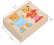 Opakowanie Puzzle drewno misie
