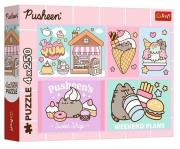 Opakowanie Puzzle Pusheen 4x250 Poznajcie Pusheena