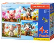 Puzzle x 4 Kontur Cute Animals CASTOR. Wydawca: Castorland. Dadada.pl Opakowanie Puzzle x 4 Kontur Cute Animals CASTOR