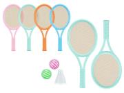 Opakowanie Rakietki do tenisa z piłeczkami i lotką MIX