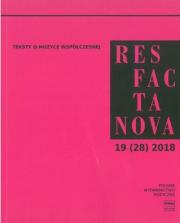 Okładka książki Res Facta Nova 19(28) 2018
