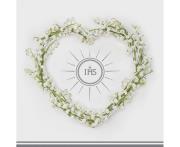 Opakowanie Serwetki Komunia srebne serce 33x33cm 20szt